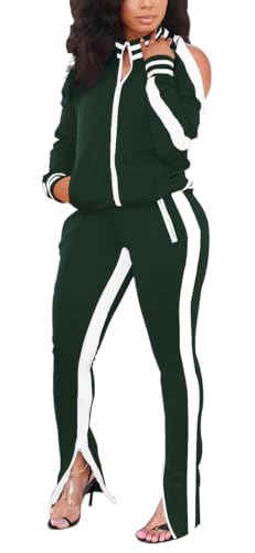 TOPONSKY Conjunto casual de 2 piezas para mujer, conjunto de pantalones largos, Ca Hunter Green, Medium