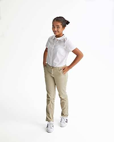 French Toast Womens Short Sleeve Peter Pan Collar (Standard & Plus) Blouse, White, 8 Us #TOP6
