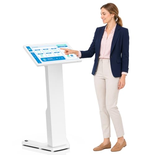 Image of 21.5 inch Touch Screen Kiosk, Interactive Floor Standing Digital Signage Display, FHD Self-Service Information Terminal with Dual Speakers for Retail, Restaurants, Malls & Advertising