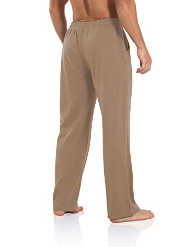 Image of Agnes Urban Men's Joggers Sweatpants Open Bottom Straight Leg Casual Loose Fit Running Athletic Jersey Pants with Pockets