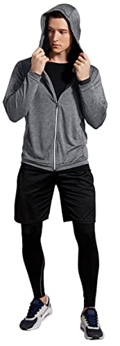 Image of BUYJYA 5Pcs Men's Compression Pants Shirt Top Long Sleeve Jacket Athletic Sets Gym Clothing Mens Workout Valentine's Day gift