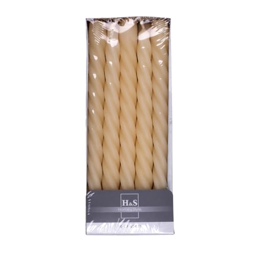 DONAU HOME Set Glatte Stabkerzen/Creme, Beige / 10 Stück im Karton /...
