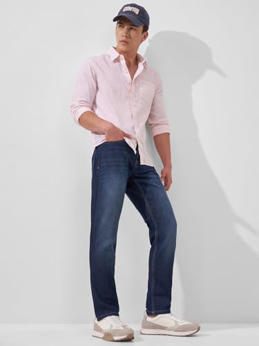 Image of Highlander Mens Tapered Fit Denim Jeans for Man| Regular Length|Mid-Rise|Stretchable Fit| Jeans for Man | Men Jeans