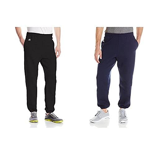 Image of Russell Athletic Men's Dri Power Fleece Elastic Bottom Sweatpants, Relaxed Fit, Moisture Wicking, with or Without Pockets