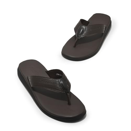 Image of Woodland Men Brown Leather Slipper