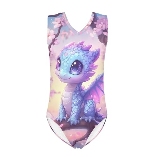 One Piece Sleeveless Swimwear Carton Adorable Animal Print Dance Leotards for Children Girls