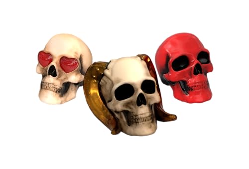 Xentric Guitars - Sinister Skulls Series Resin Guitar Knobs (1/4' Shaft, Black Skull)