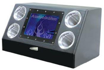 Audiobahn ABP120T Dual 12-inch Bandpass Subwoofer System, 400W RMS, Blue Neon Interior, 4 Ohm