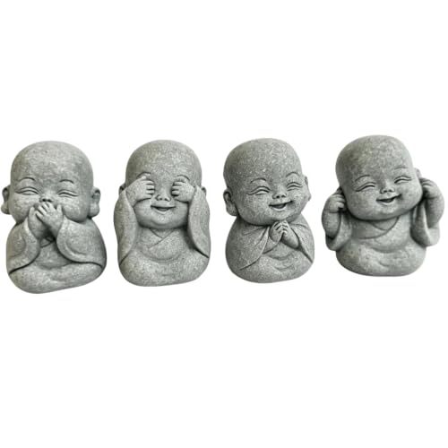 Set 4 en 1 Mini Estatua Buda Zen para Decoración