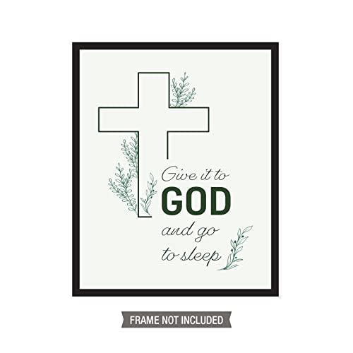 Give It To God And Go To Sleep Sign Wall Art Print For Home Decor (8 X 10 Inch Print On Unframed Premium Fine Art Matte Paper) #TOP1