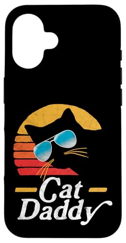Cat Daddy Vintage 80s Style Cat Retro Sunglasses Distressed Coque pour iPhone 16