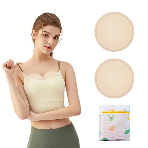 Image of YAZOHFEY Castor Oil Nursing Pads and Laundry Bag,Soft Organic Castor Oil Pack Wrap Reusable Washable Compress Breast Pads, for Comfort Relaxing Sleeping Soothing,Castor Oil Not Included (2pcs Khaki)
