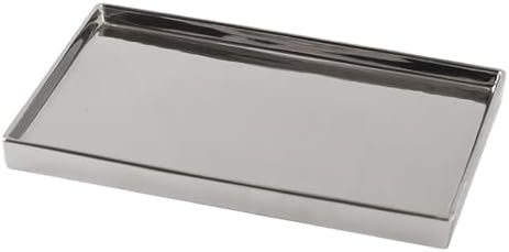 Electroplated Silver Jewelry Tray - Rectangular Organizer for Dresser, Stylish Household Storage for Rings, Necklaces, and Accessories (Large)