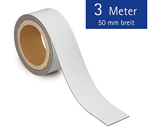 Maul 6523902 Kennzeichnungsband, magnetisch, 3000 mm x 5 cm, 1 mm, weiß