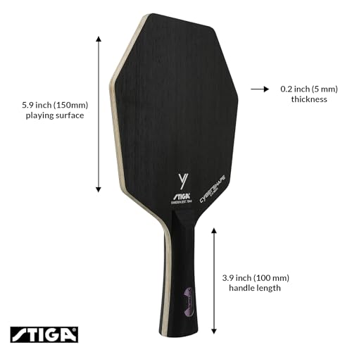 Stiga Cybershape Carbon Professionelles Tischtennisholz – Neuer Revolutionärer Profi Tischtennisschläger, Einzigartige Hexagonal-Form, Größere Schlagfläche - Master Konkav