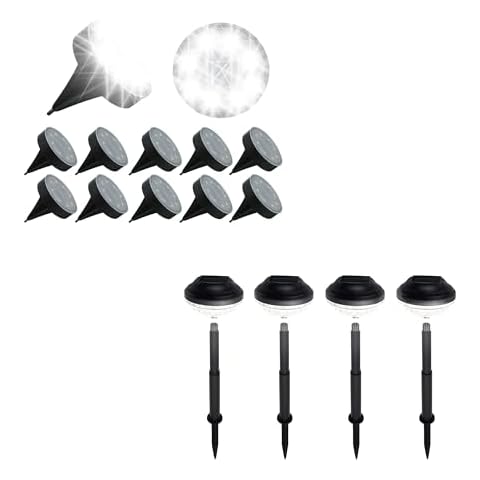SIATOM LIGHTING In-Ground Light 12 Packs White Light & Pathway Light 4 Packs White Light Cover