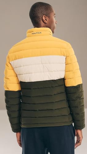 Image of Nautica Men's Reversible Quilted Puffer Jacket -Midweight Mechanical Stretch Winter Coat