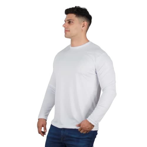Camiseta Uv Dry Masculina Manga Longa Térmica Proteção Solar Cor:Branco;Tamanho:G