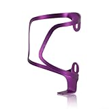 Soporte para botellas de bebidas premium para bicicletas de montaña, construcción de aleación de aluminio (morado)