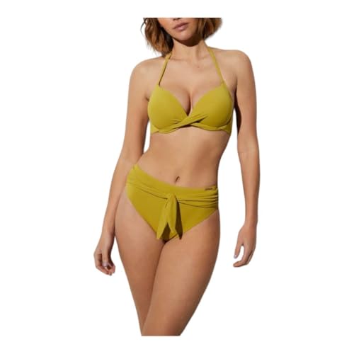 YSABEL MORA - Conjunto Bikini con aro Doble Push up y Braga Midi Lima