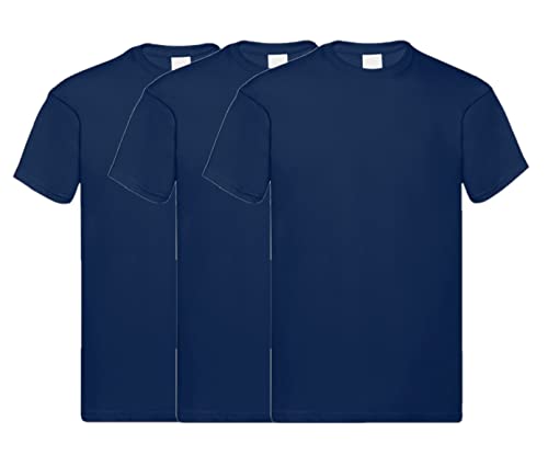 Lot de 3 t-shirts col rond pour homme vêtements basiques unis et manches courtes de couleur neutre