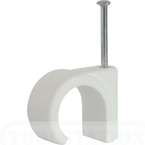 Talon NCW28 Nail-in Pipe Clip, White, 28 mm, Set of 100 Piece