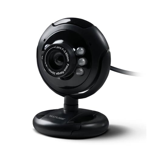 Webcam Standard 480p 30Fps Led Noturno Microfone Conexão Usb Preto Multi - WC045