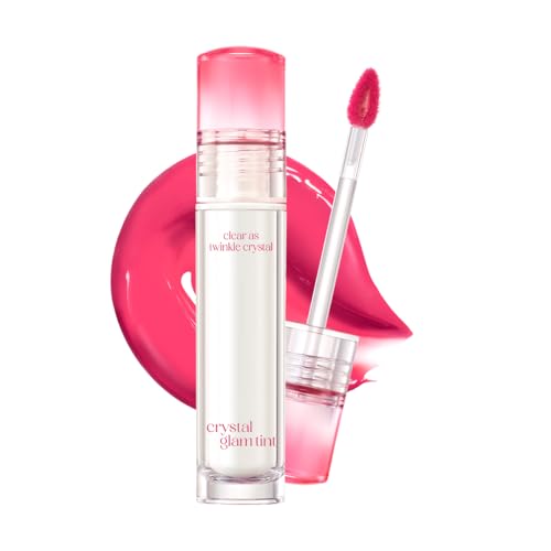 CLIO CRYSTAL GLAM TINT (010 BABY BERRY), Glossy Finish, Lightweight, Buildable, Glass-Like, Smoothing, Long-Lasting, Vivid