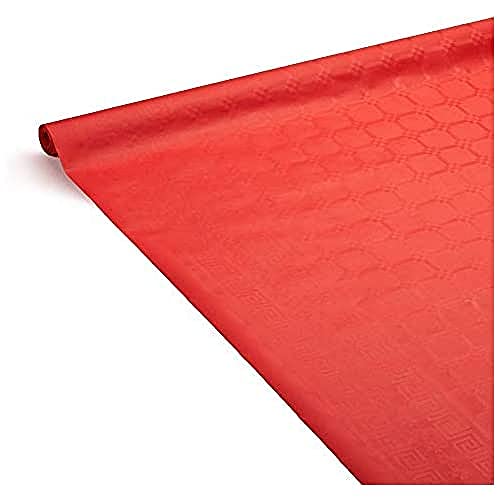 Le Nappage - Mantel en Papel Rojo de Damasco - Mantel hidrófugo - Reciclable y Biodegradable - Mantel de Papel Rojo en Rollos de 1.18 x 6 Metros.