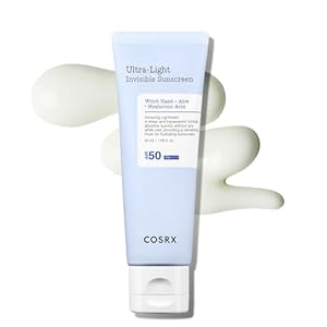 COSRX Ultra-Light Invisible Sunscreen | Sonnencreme LSF 50, Kein Weißer Rückstand, Leicht & Schnell einziehend, Sonnenschutz für trockene Haut, Aloe Vera Sunscreen, Korean Skincare