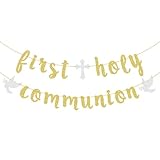 First Holy Communion Banner Religious Banner for Kids' First Holy Communion Decor