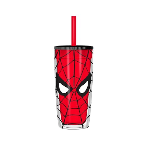 Marvel Spiderman Eyes Spill Resistant 20oz Silver Buffalo Plastic Tumbler
| Silver Buffalo Marvel Spiderman Eyes 20oz S