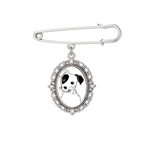 Broche chien noir illustration dessin animé le compagnon de vos robes