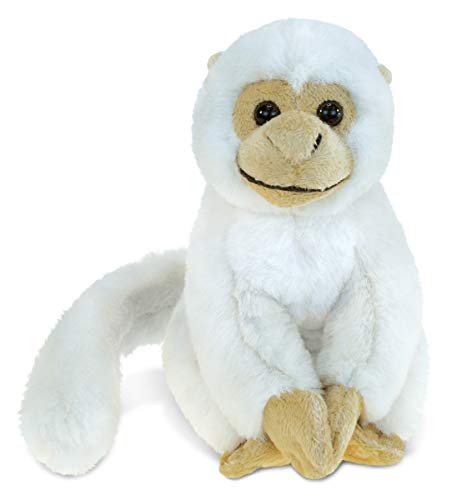 DolliBu Plush Squirrel Monkey Stuffed Animal - Soft Fur Huggable White Monkey Playtime Zoo Plush Toy, Cute Jungle Animal Cuddle Gift, Super Soft Plush Toy for Kids & Adults - 12.5â€³L x 4â€³W x 6.5â€³H