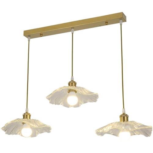 Lustre en laiton et verre ciselé style japonais au design scandinave raffiné