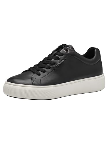 Tamaris Damen Sneaker Leder, schwarz, 37 EU – Ansicht 1