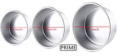 Image of Prime Bakers and Moulders Aluminium Round Cake Baking Mould Set of 3 Pcs (5,6,7 Inch)
