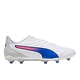 Puma Mens King Pro Firm Ground/Artificial Ground Soccer Cleats Puma White/Bluemazing/Flat Light Gray 12 Medium