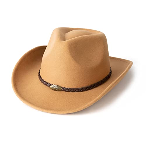 Image of Men & Women Classic Wide Brim Western Cowboy Cowgirl Hat