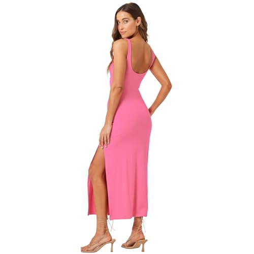 Image of L*Space Camille Dress for Women, Fitted Ribbed Maxi, Ankle Length, Sleeveless Scoop Neck, Side Slit & Waist Cutouts