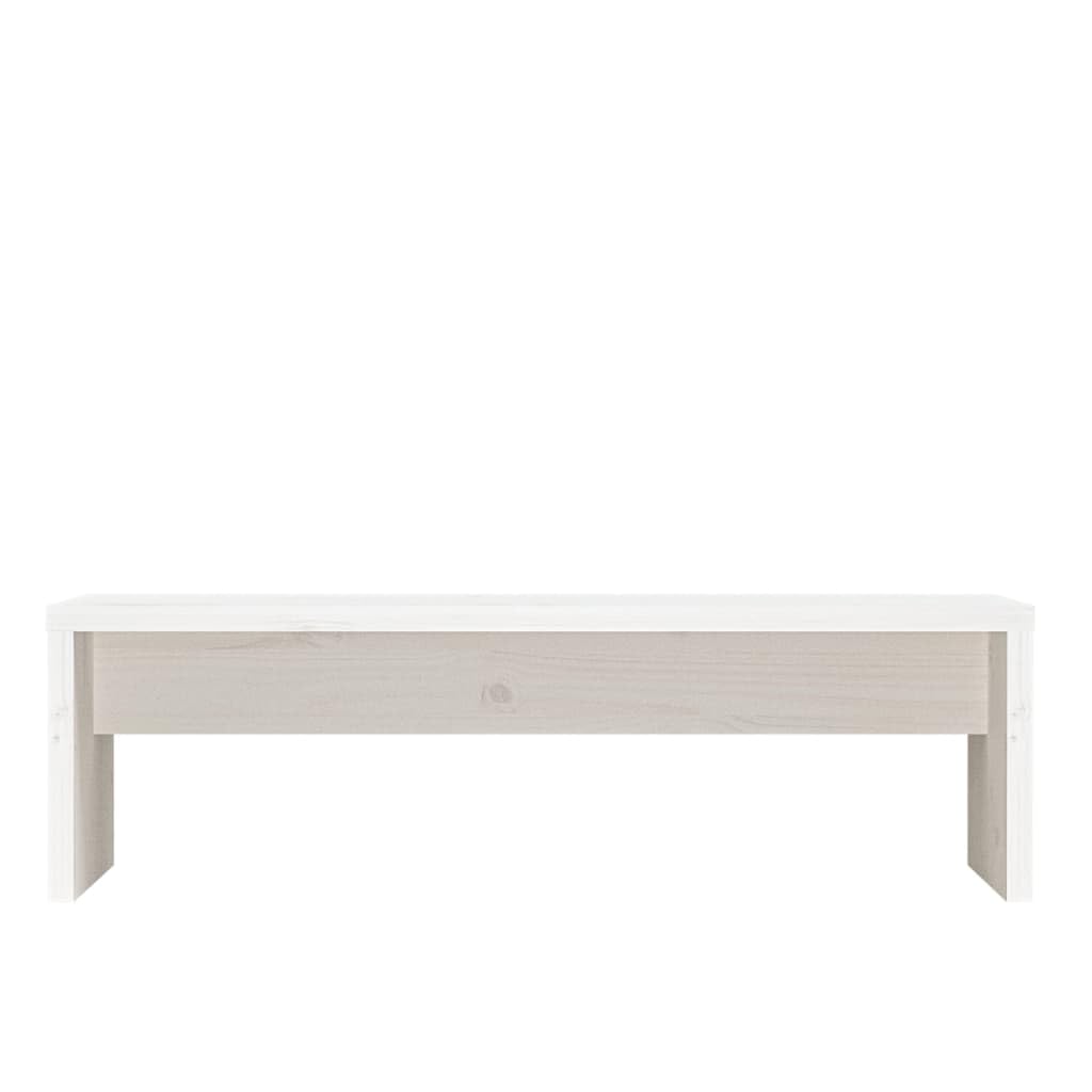 Supporto per monitor bianco, 50 x 27 x 15 cm, in legno di pino massiccio, rialzo per monitor per ufficio e scrivania, supporto ergonomico per monitor