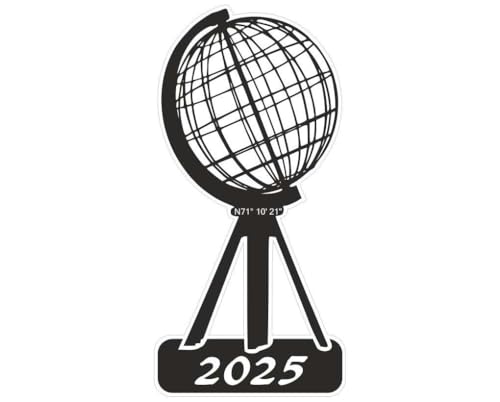 Samunshi® Nordkap Pegatinas año 2025 negro 10 cm – Coche autocaravana motocicleta – Nordkapp Noruega