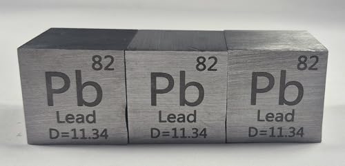 Image of 1.5 inch 38.1mm Lead Plumbum Metal Cube Pb up to 99.9% Pure Periodic Table Element Engraved Density Collection Science Education Display Block Cube + Acrylic Case Box - 1PC