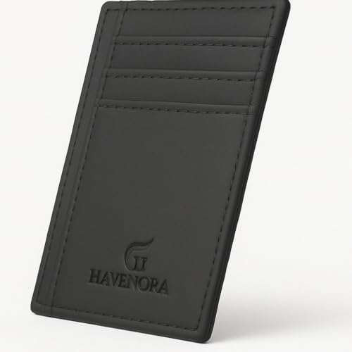 RFID-Blocking Slim Leather Wallet for Men & Women – Minimalist Full-Grain Card Holder with ID Window – Black, Tan, or Matte4
