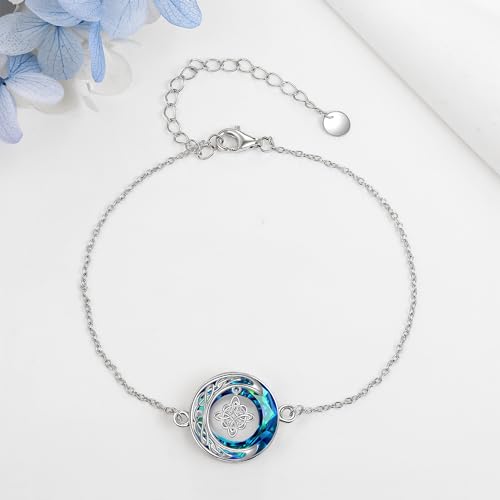 YFN Celtic Witches Knot Bracelet Sterling Silver Witches Crescent Crystal Bracelet Pagan Witch Jewelry For Women3