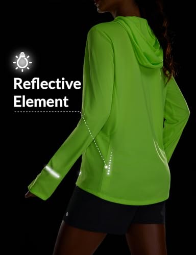 BALEAF Camisas de sol femininas com capuz FPS 50+ manga longa FPS UV leve roupas de caminhada ciclis