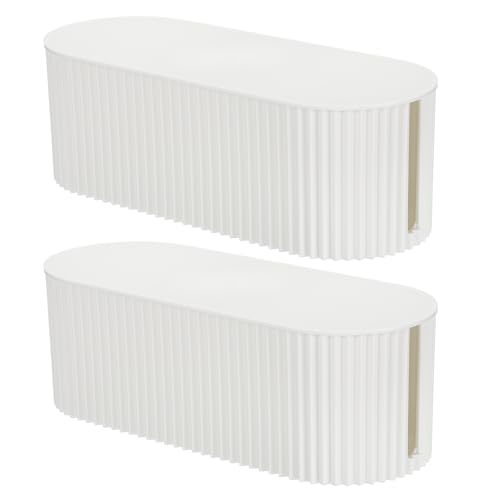 Boîte de rangement pour cordons YOKIVE grand modèle marron : organiseur de câbles et multiprises