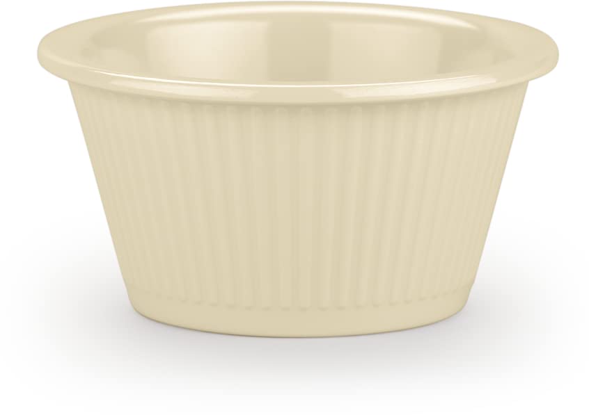 Ramequín estriado de melamina, 2 onzas, hueso