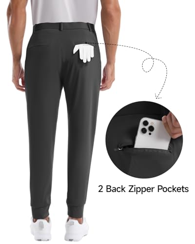 CANGHPGIN Mens Athletic Joggers with Zipper Pockets Lightweight Golf Pants Men Stretch Relaxed Fit Tapered Work Travel Pants3