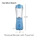 Hamilton Beach Portable Blender for Shakes and Smoothies with 14 Oz BPA Free Travel Cup and Lid, Durable Stainless Steel Blades for Powerful Blending Performance, Tranquil Blue (51172)